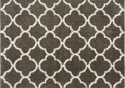 Image for Home Dynamix Nicole Miller Synergy Elm Shag Area Rug 3'3"x4'3" Trellis Dark Gray/White
