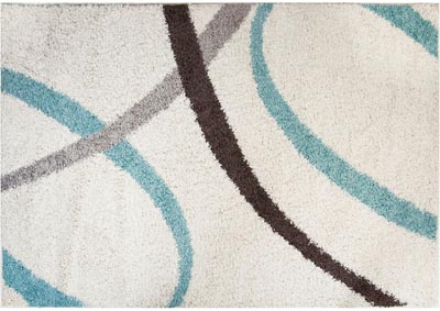 Image for Home Dynamix Nicole Miller Synergy Quill Shag Area Rug 3'3"x4'3" Abstract White/Aqua