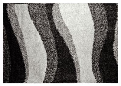 Image for Home Dynamix Nicole Miller Synergy Blaise Shag Area Rug 3'3"x4'3" Striped Gray/White