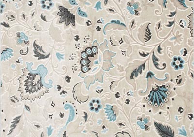 Image for Home Dynamix Oxford Erie Transitional Area Rug 6'6"x9'6" Floral Beige/Ivory/Blue