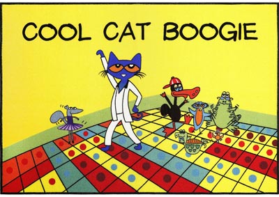 Home Dynamix Pete The Cat Cool Cat Boogie Kids Kids Area Rug 4'11"x6'6" Graphic/Print Yellow/Green