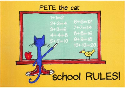 Image for Home Dynamix Pete The Cat Elementary Kids Kids Area Rug 35.4"x51" Graphic/Print Yellow/Red/Blue