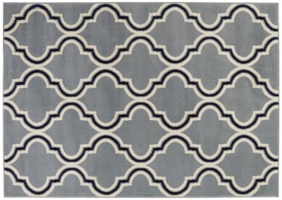 Image for Home Dynamix Premium Alanya Contemporary Area Rug 7'8"x10'7" Trellis Gray/Ivory/Navy Blue