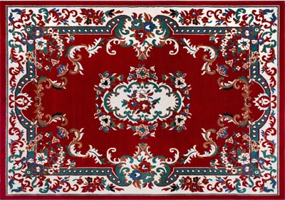 Image for Home Dynamix Premium Astana Traditional Area Rug 7'8"x10'7" Border Red/Ivory/Green