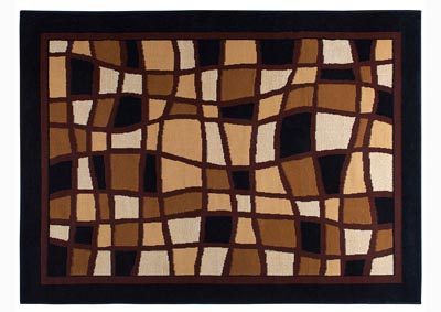 Image for Home Dynamix Premium Ordu Contemporary Area Rug 7'8"x10'7" Geometric Black/Brown/Beige