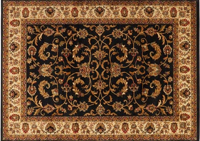 Image for Home Dynamix Royalty Elati Traditional Area Rug 3 Piece Set Damask Black/Ivory