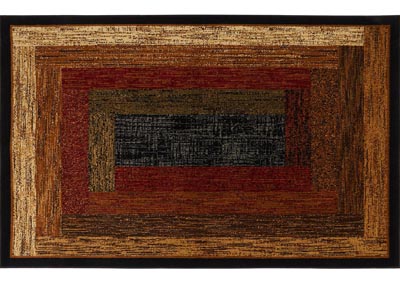 Image for Home Dynamix Royalty Vega Contemporary Area Rug 3 Piece Set Geometric Black/Brown/Red