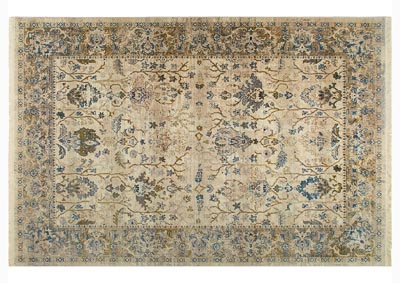 Image for Home Dynamix Rutherford Adileh Transitional Area Rug 5'3"x7'7" Damask Ivory/Gold/Blue