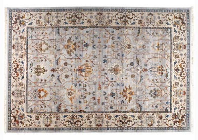 Image for Home Dynamix Rutherford Adileh Transitional Area Rug 5'3"x7'7" Damask Beige/Rust/Blue