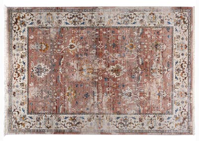 Image for Home Dynamix Rutherford Adileh Transitional Area Rug 5'3"x7'7" Damask Red/Ivory/Rust