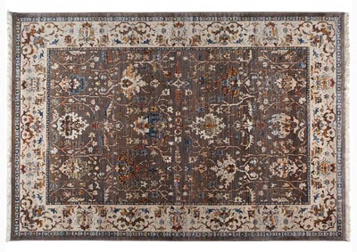 Image for Home Dynamix Rutherford Adileh Transitional Area Rug 5'3"x7'7" Damask Brown/Ivory/Rust