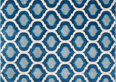 Image for Home Dynamix Serena Taira Contemporary Area Rug 5'3"x7'2" Trellis Ivory/Navy Blue