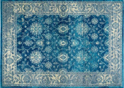 Image for Home Dynamix Serena Ronda Transitional Area Rug 7'9"x10'2" Damask Blue/Ivory