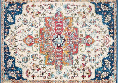 Image for Home Dynamix Serena Daina Bohemian Area Rug 7'9"x10'2" Medallion Ivory/Navy Blue