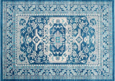 Image for Home Dynamix Serena Arminio Bohemian Area Rug 7'9"x10'2" Border Blue/Gray/Ivory