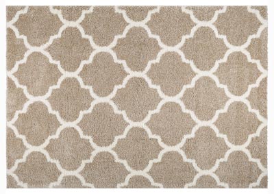 Image for Home Dynamix SoHome Spectrum Amherst Shag Area Rug 47"x63" Trellis Beige/White