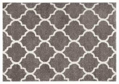 Image for Home Dynamix SoHome Spectrum Amherst Shag Area Rug 47"x63" Trellis Dark Gray/Ivory