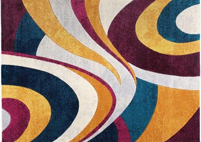 Image for Home Dynamix Tribeca Slade Contemporary Area Rug 18.9"x31.5" Abstract Ivory/Gold/Purple