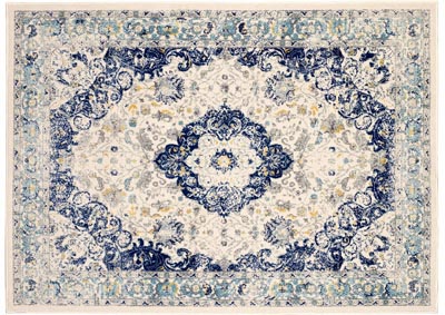 Image for Home Dynamix Vintage Channing Transitional Area Rug 9'2"x11'8" Medallion Ivory/Blue/Gray