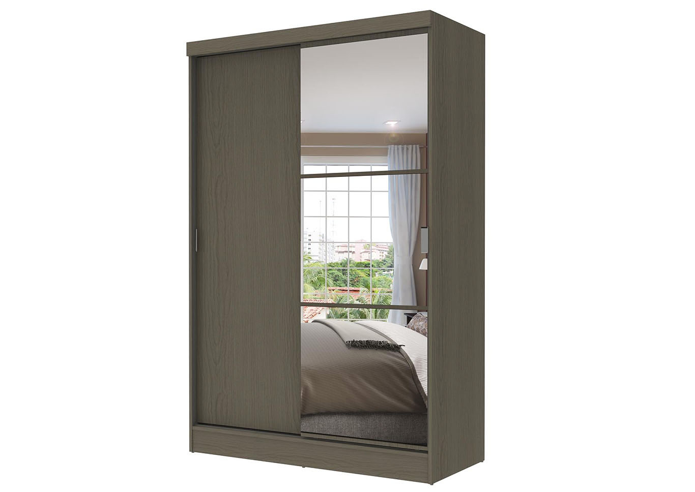 Grey Wardrobe w/Sliding Doors,Home Source