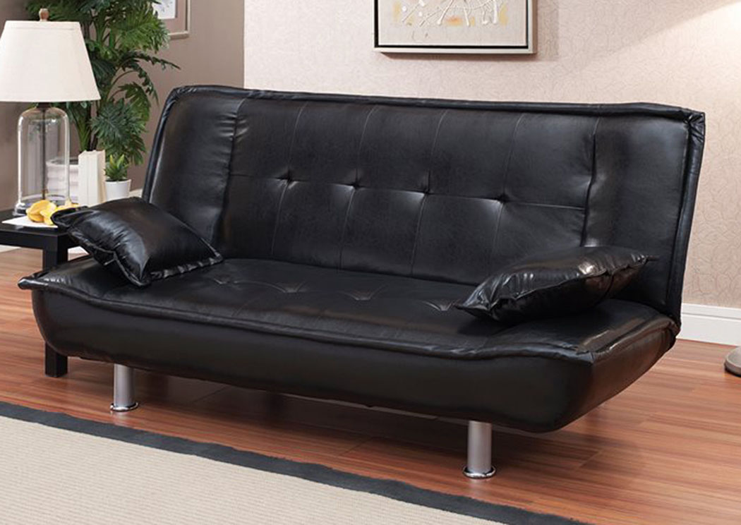 Black Sofa Bed & 2Pillows,Home Source