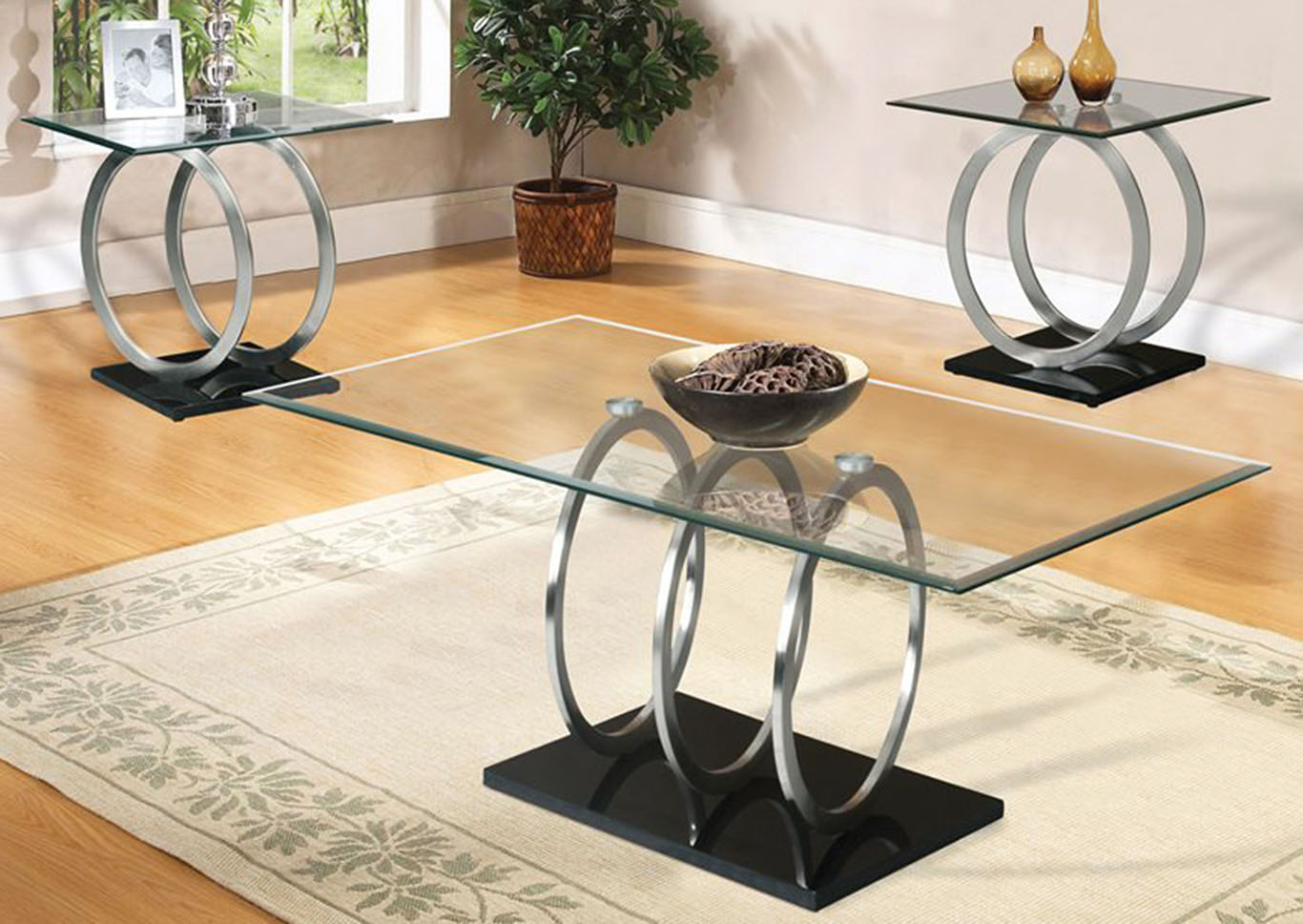 Chrome & Clear Glass Top End Tables,Home Source