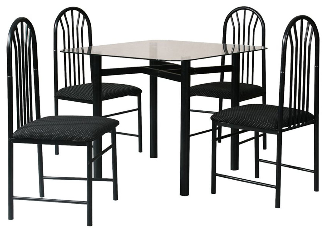 Black Glass Table & 4 Chairs,Home Source