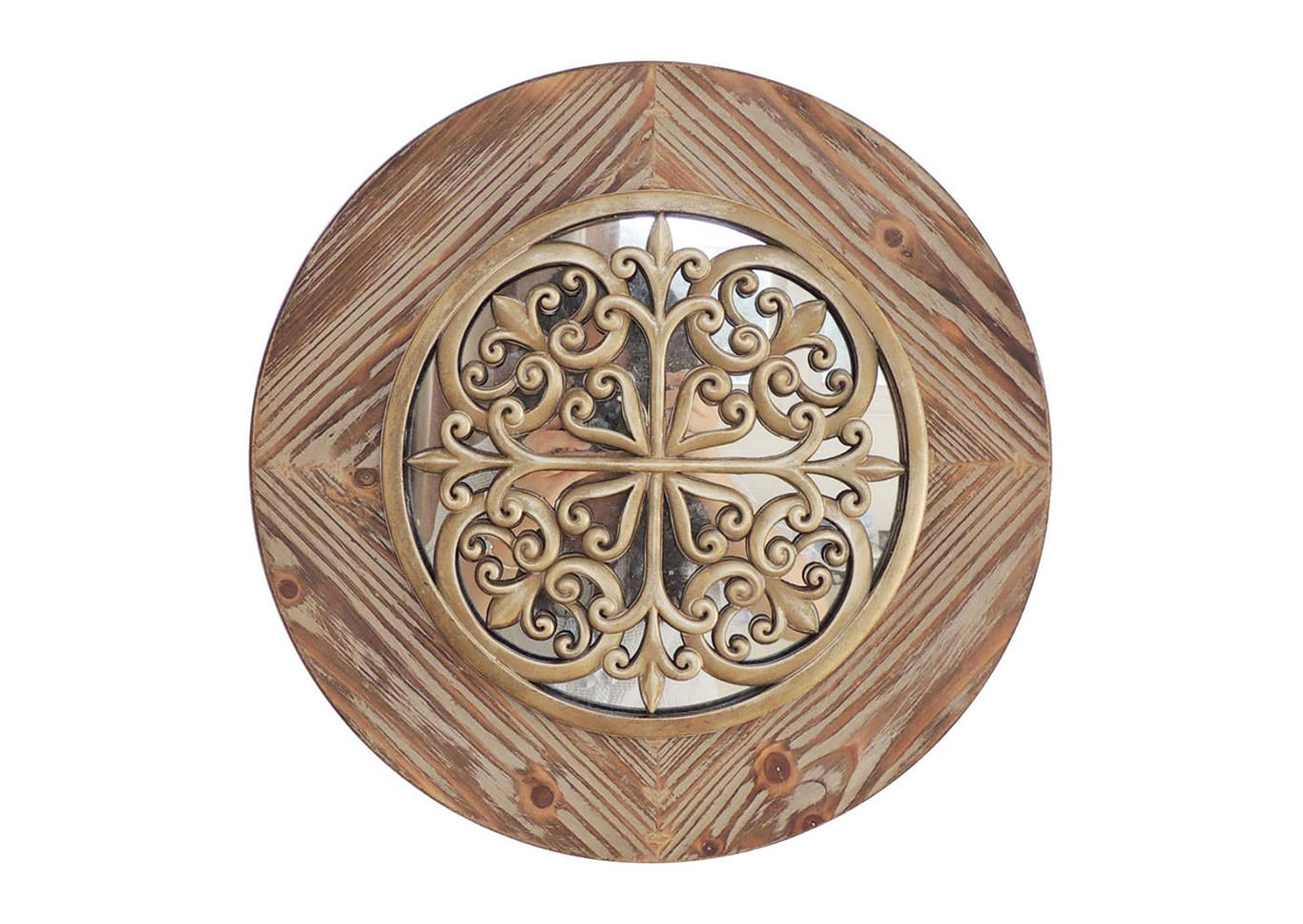 Beige/Off-White Wall Decor-Filigree Mirror,Home Source