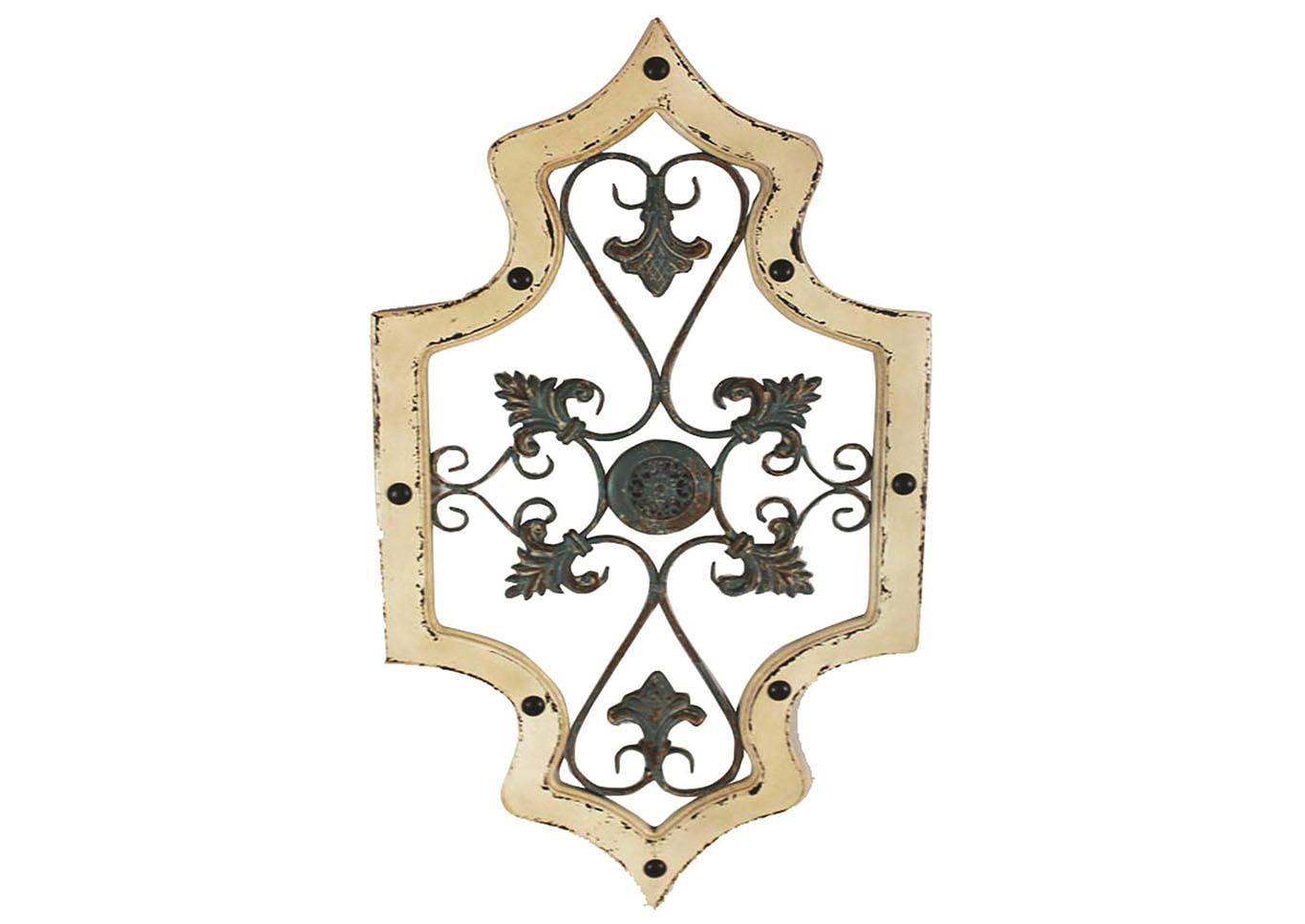 Cream/Steel Gray Wall Decor-Filigree Design Window,Home Source