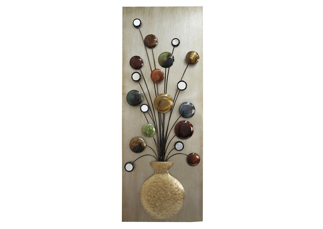 Multi Wall Decor Left Pot with Mirrors,Home Source