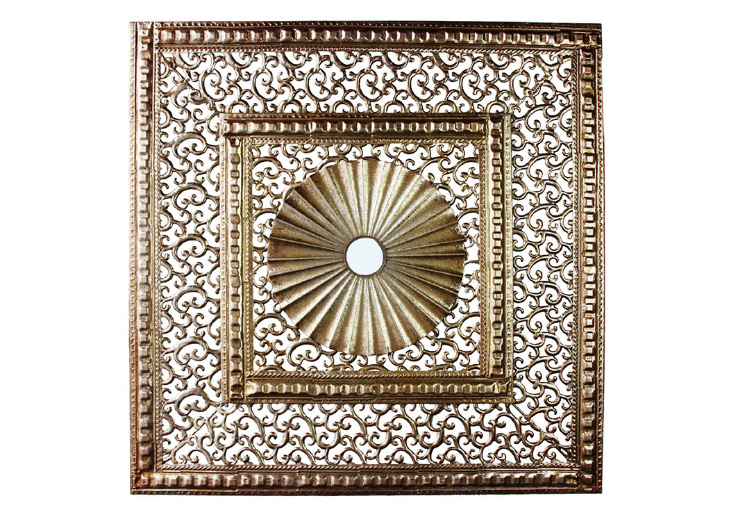 Gold Wall Decor 2 Squares w/Circle,Home Source
