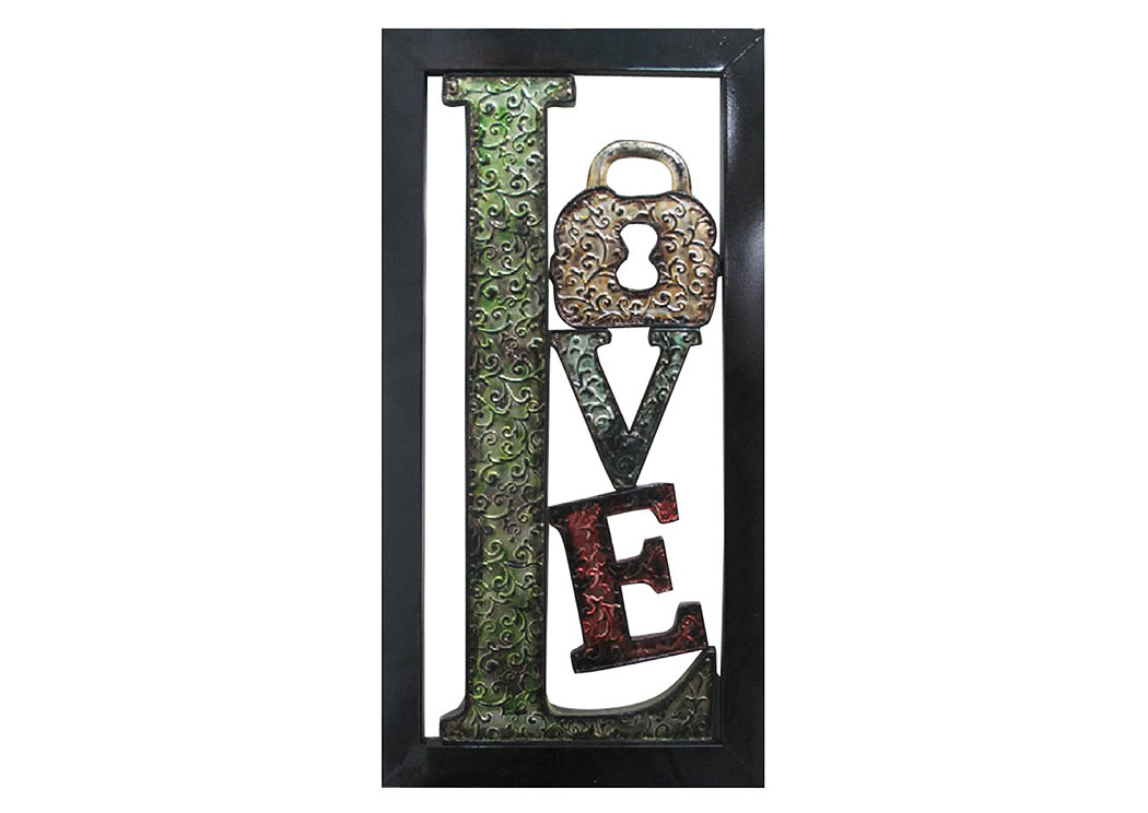 Multi Teal Wall Decor Love,Home Source