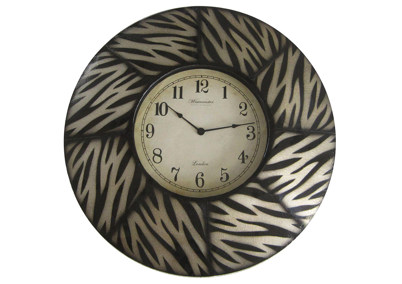 Black/White Wall Clock-Zebra 8 Paneled,Home Source