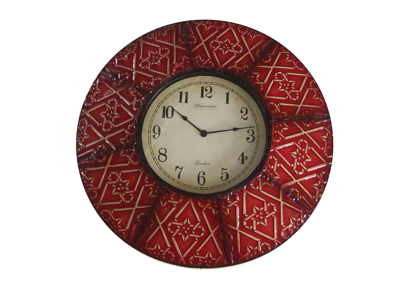 Red Wall Clock 8 Paneled,Home Source