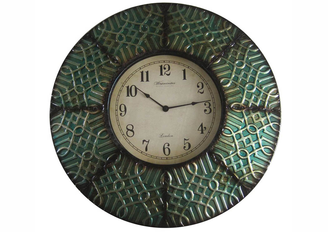Teal Wall Clock-8 Paneled,Home Source