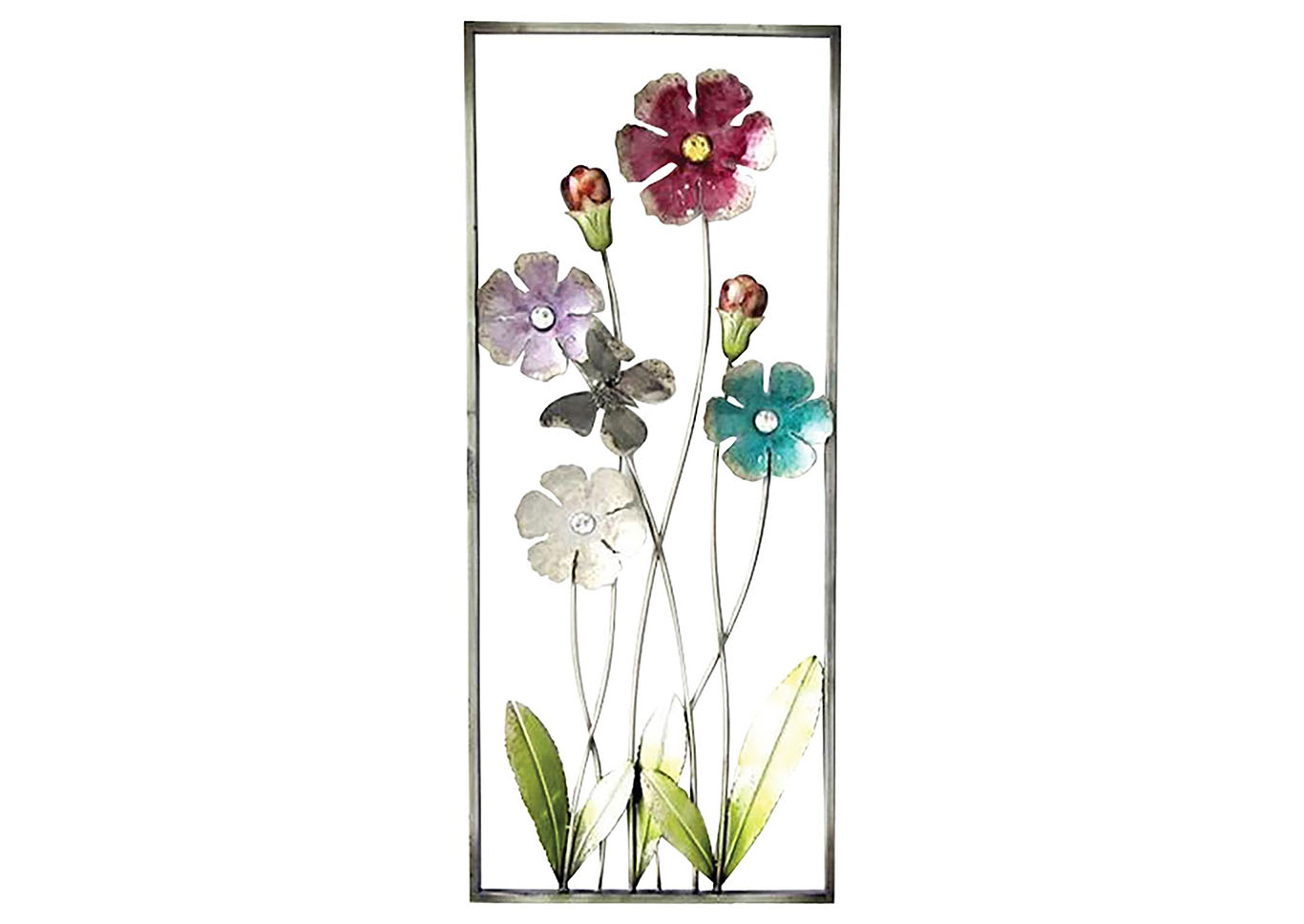 Lavender/Teal/Lime Wall Decor-Flower & Bud,Home Source