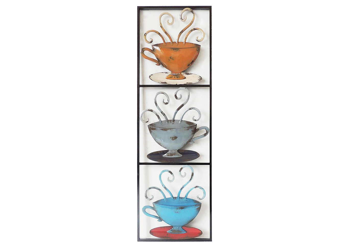Multi Wall Decor-3 Tea Cups In Rectangle R,Home Source