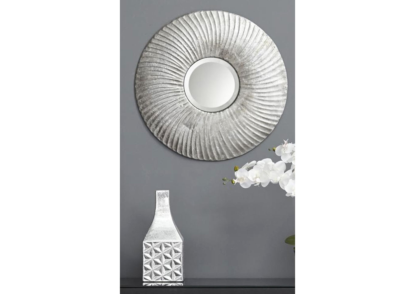 Silver Wall Decor- Metal Wall Mirror,Home Source