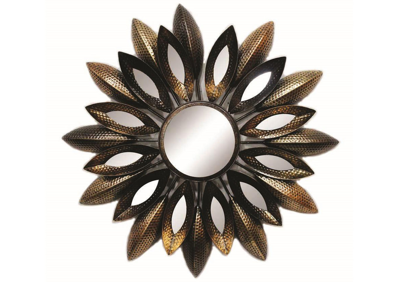 Multi Metal Wall Mirror In Leaves,Home Source