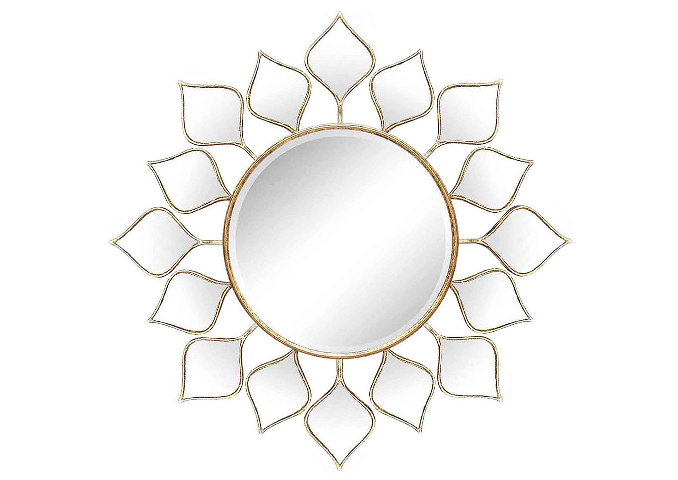Gold Metal Wall Mirror (Case Pack 2),Home Source
