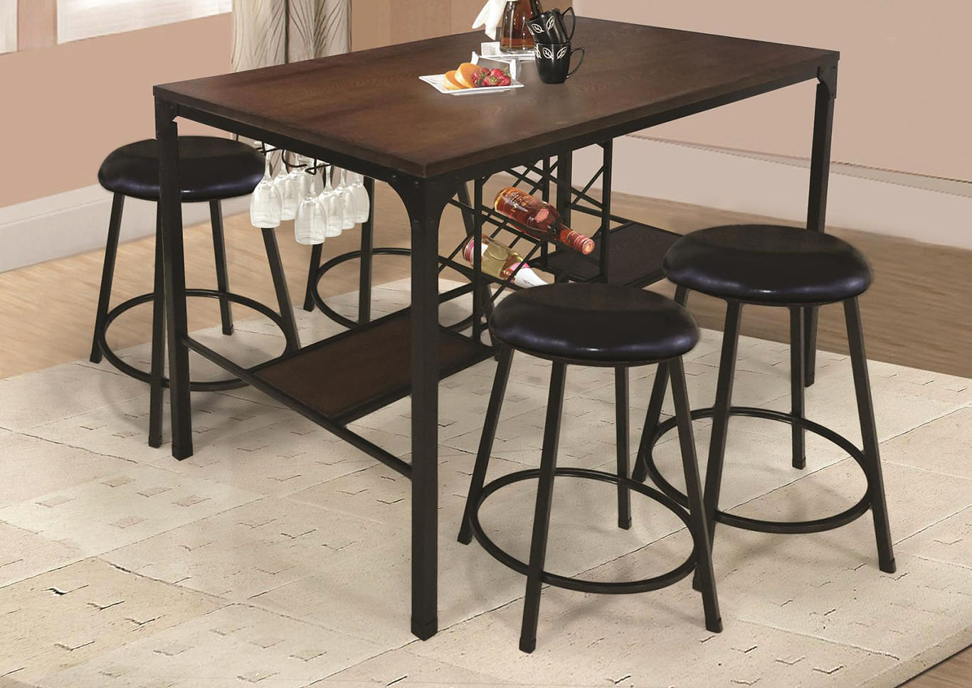 August 5 Piece Counter Height Bar Set,Home Source