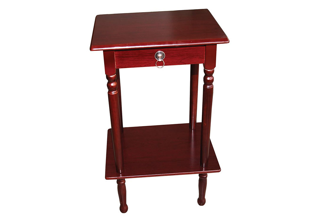 Mahogany Square Accent Table,Home Source