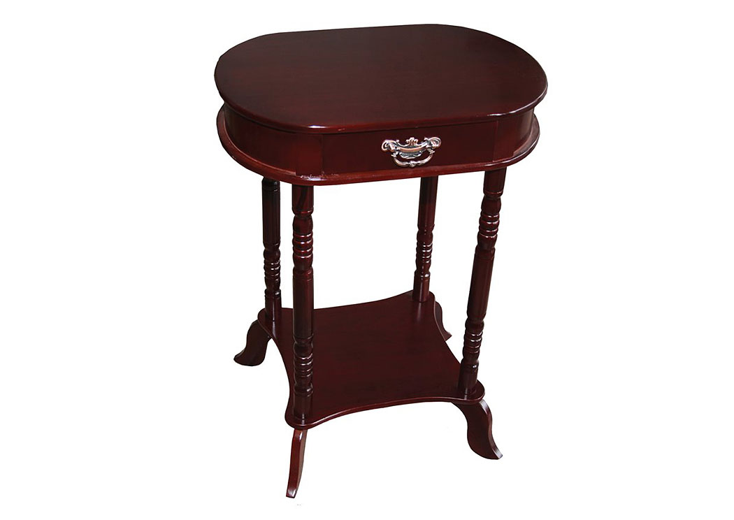 Mahogany Oval Accent Table,Home Source