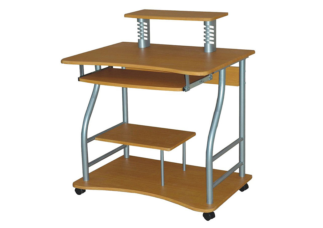 Beech Computer Cart on Casters,Home Source