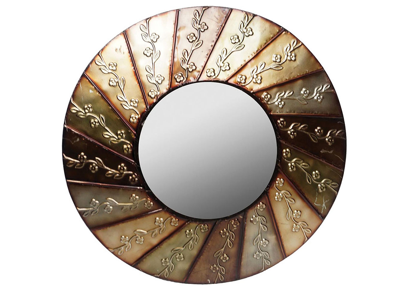 Beige/Orange/Tan Wall Mirror-Swirl Design,Home Source