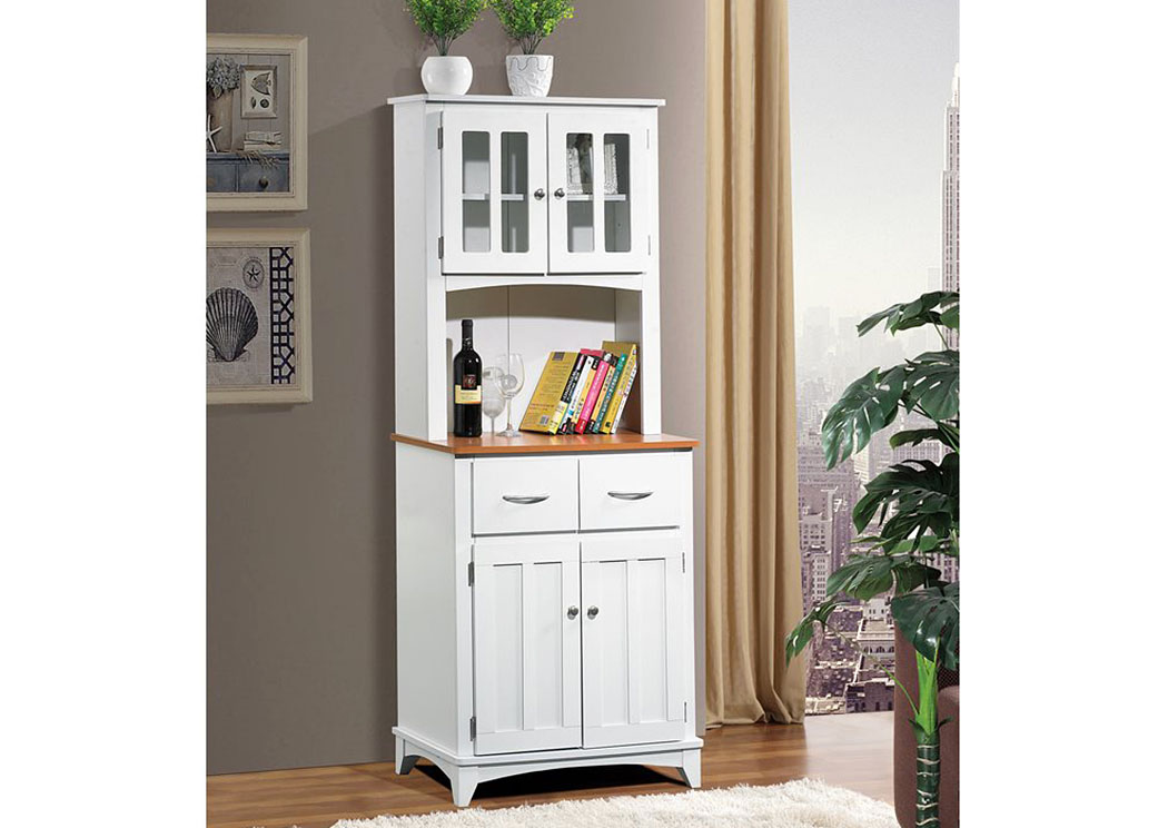 White/Cherry Tall Microwave Cart,Home Source