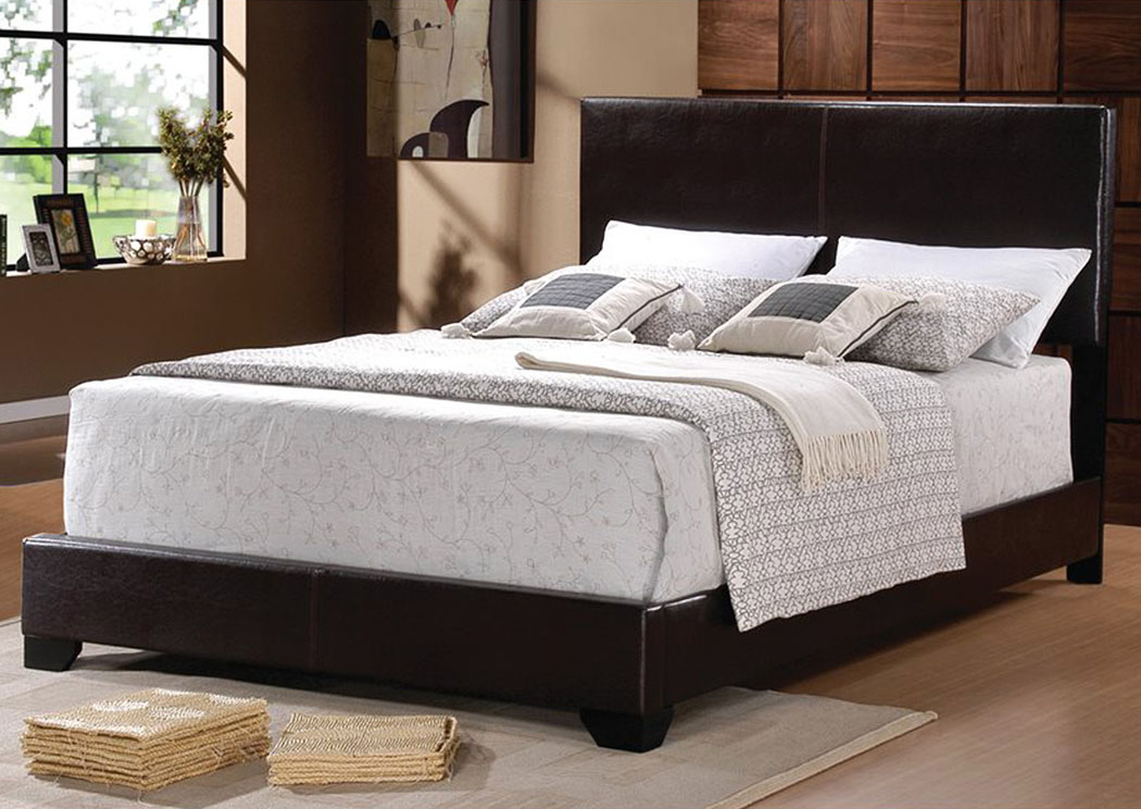 Dark Brown Twin Faux Leather Bed,Home Source