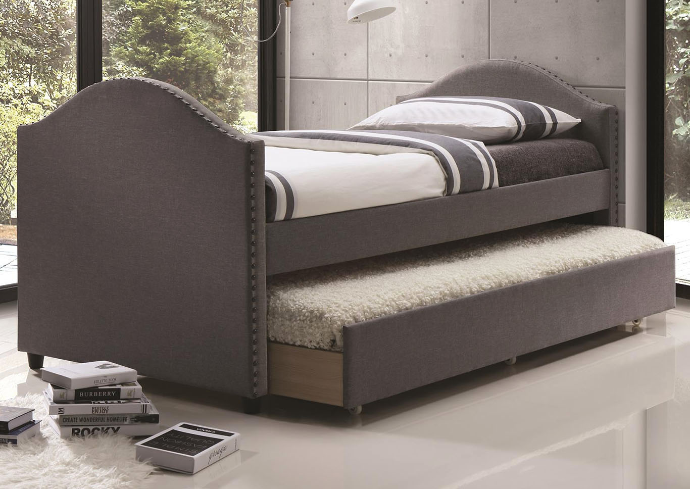 Lux Grey Daybed w/Trundle,Home Source