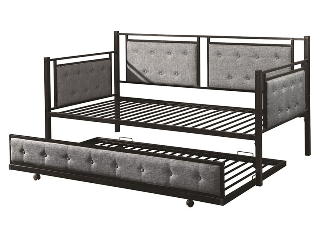 Black/Grey Daybed With Trundle,Home Source