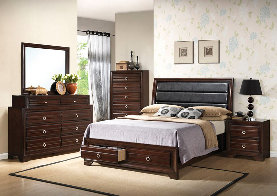 Christoff Mahogany Queen Storage Bed,Home Source